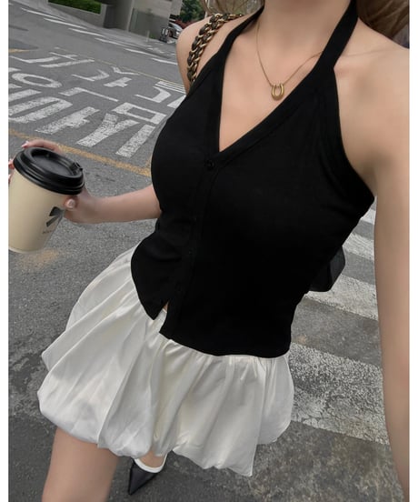silky glow balloon skirt
