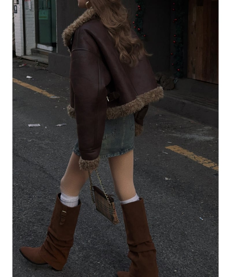 vintage mouton jacket (dark brown) | Nalm.