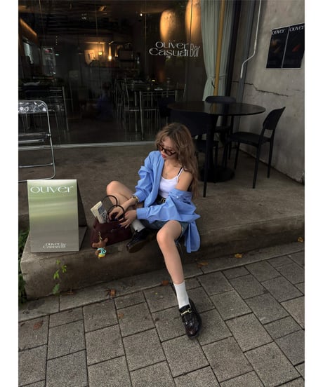 city striped shirt set-up / blue