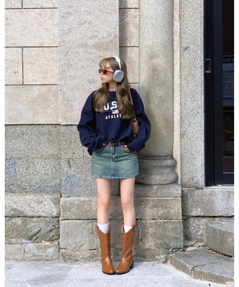 belt-set】vintage denim mini skirt | Nalm.