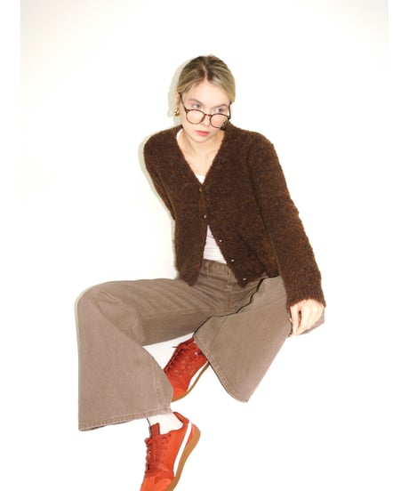 brown wide denim