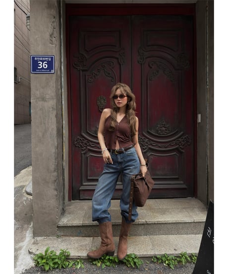 V-neck halter cami /brown
