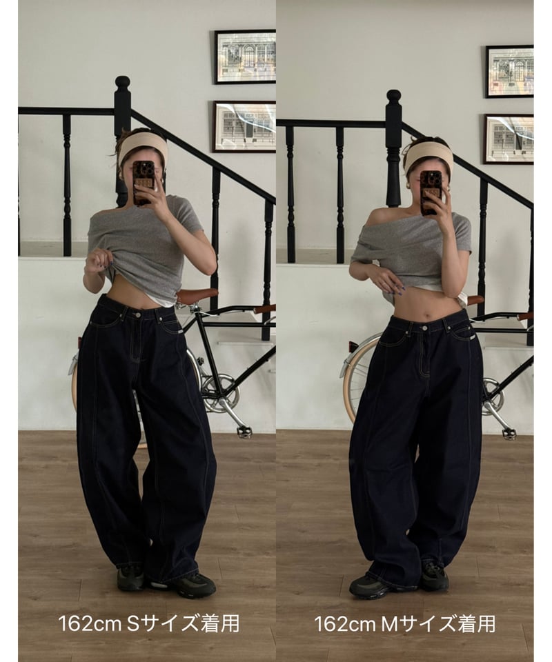 再入荷】 barrel leg wide denim / deep navy | Nalm.