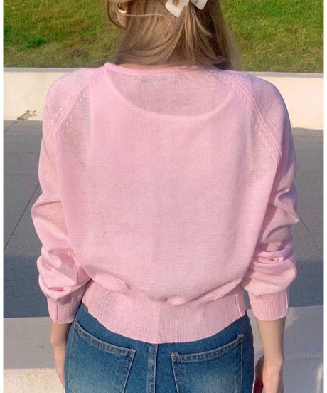 sheer pink cardigan