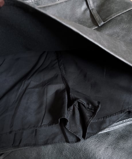 vintage leather skirt/charcoal black