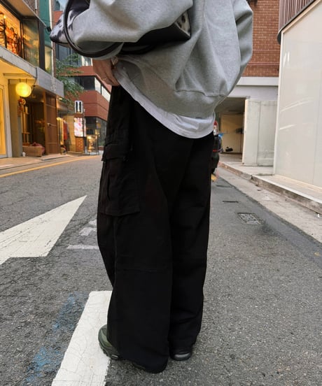 cotton wide cargo pants