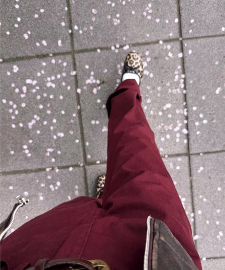 burgundy cotton pants