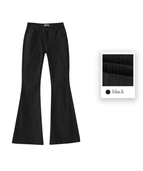 【再入荷】bootscut slim pants / black