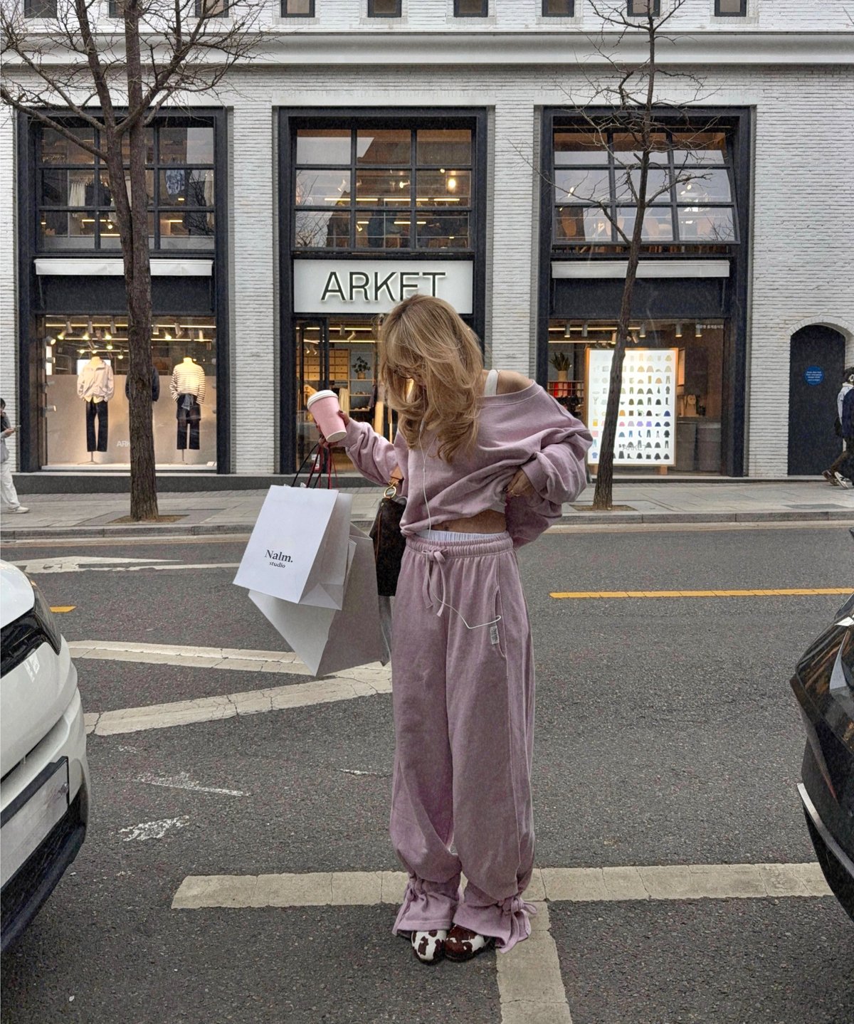 drawstring sweat set-up / sakura pink | Nalm.