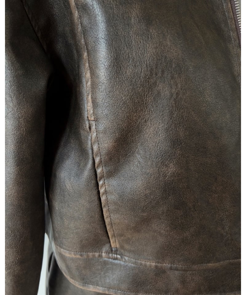vintage leather jacket/dark brown | Nalm.