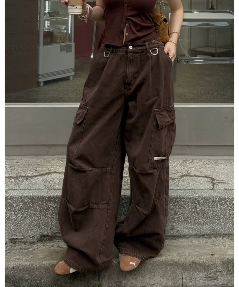 Nalm. ボリュームオーバーカーゴパンツ volu over cargo pants /brown | Nalm.