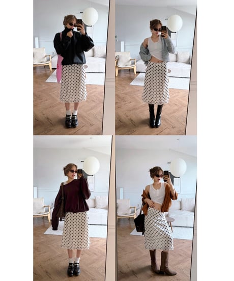 【7/14再入荷】 romantic dot frill skirt