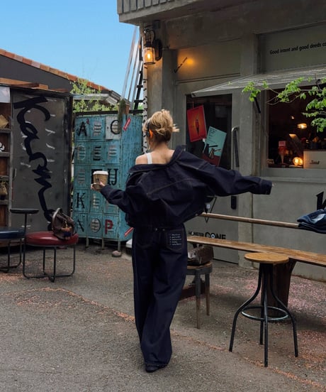 girls happy list denim pants / deep indigo