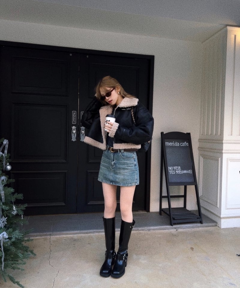 スウェードムスタンジャケット/black | Nalm.