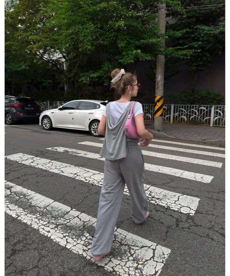 【Nalm.】belted sweat pants /gray