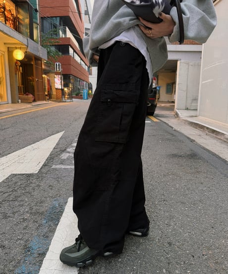 cotton wide cargo pants