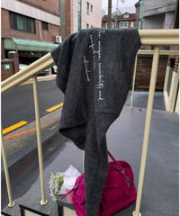 lettering mohair cardigan / charcoal