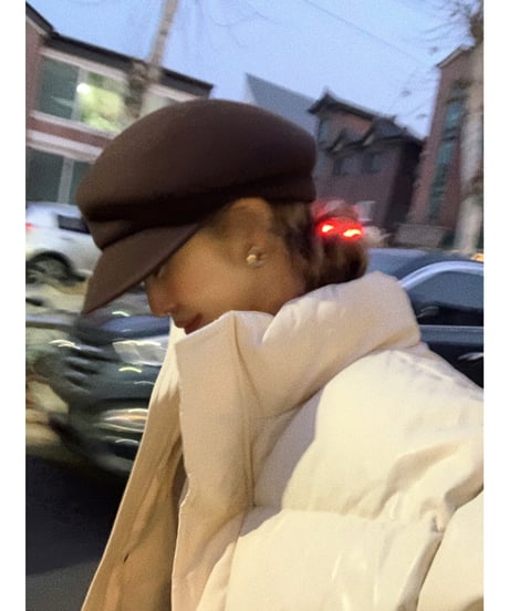 wool casquette / choco brown