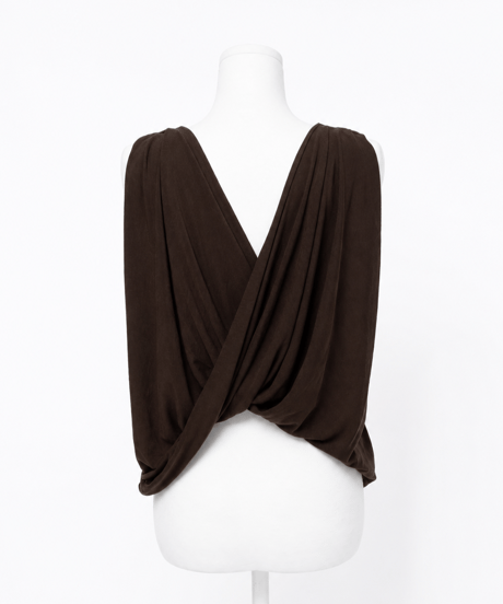 【7/14再入荷】 cream draped top / brown