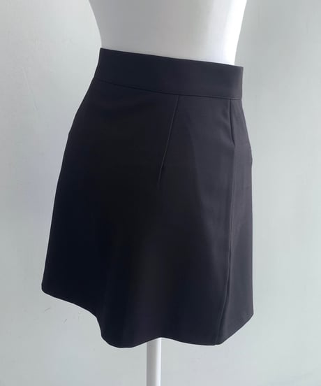 semi-pleated skirt pants/black
