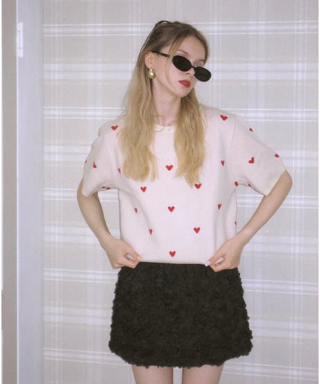 flower charming skirt / black