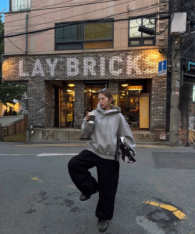 cotton wide cargo pants | Nalm.