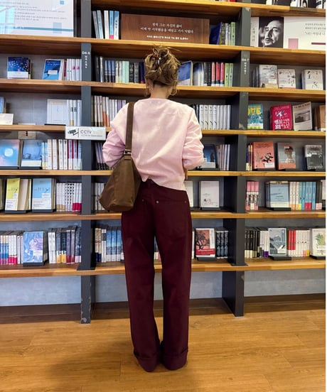 burgundy cotton pants