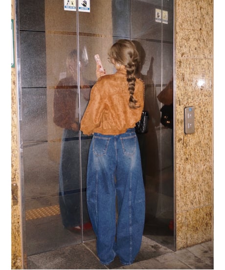 【再入荷】barrel leg wide denim / vintage blue
