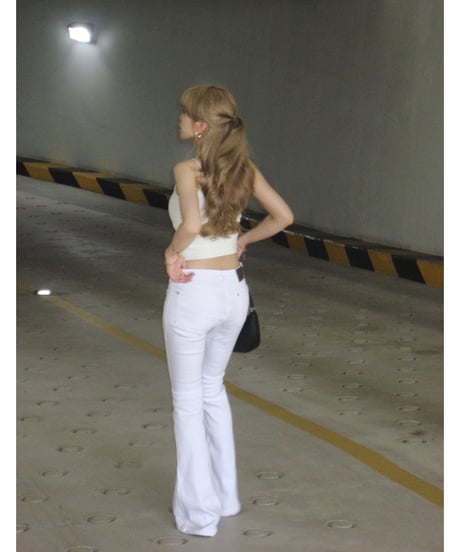 open-back cami top /white