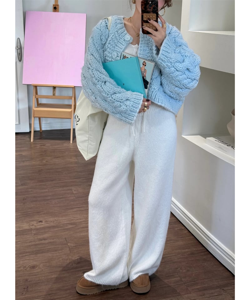 marshmallow knit set up / white | Nalm.