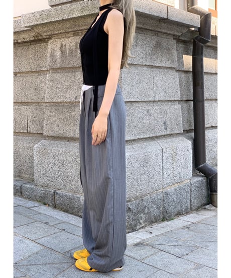 bicolor striped slacks