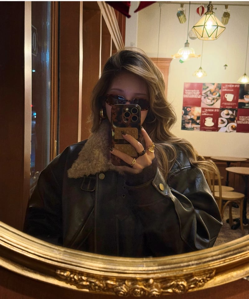 2月上旬再入荷】Nalm. vintage leather jacket / dark br