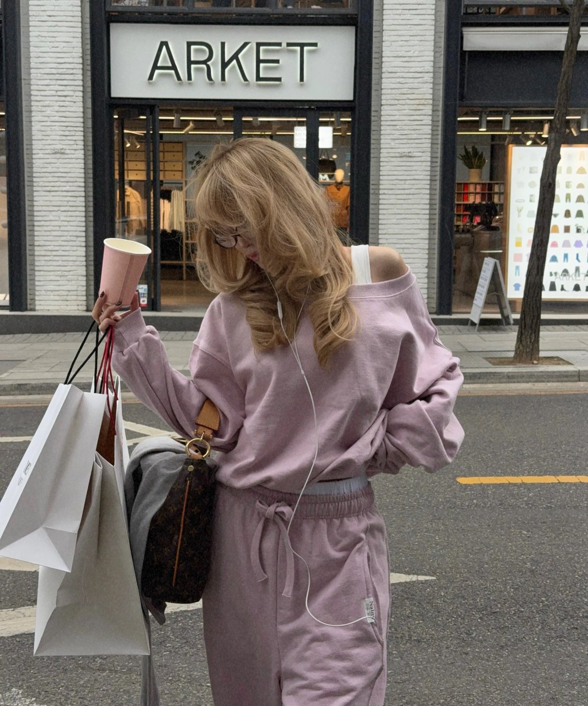 drawstring sweat set-up / sakura pink | Nalm.