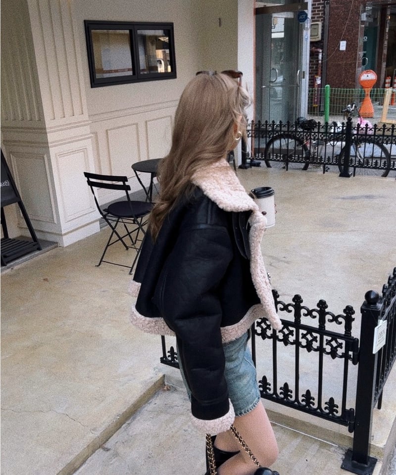 スウェードムスタンジャケット/black | Nalm.