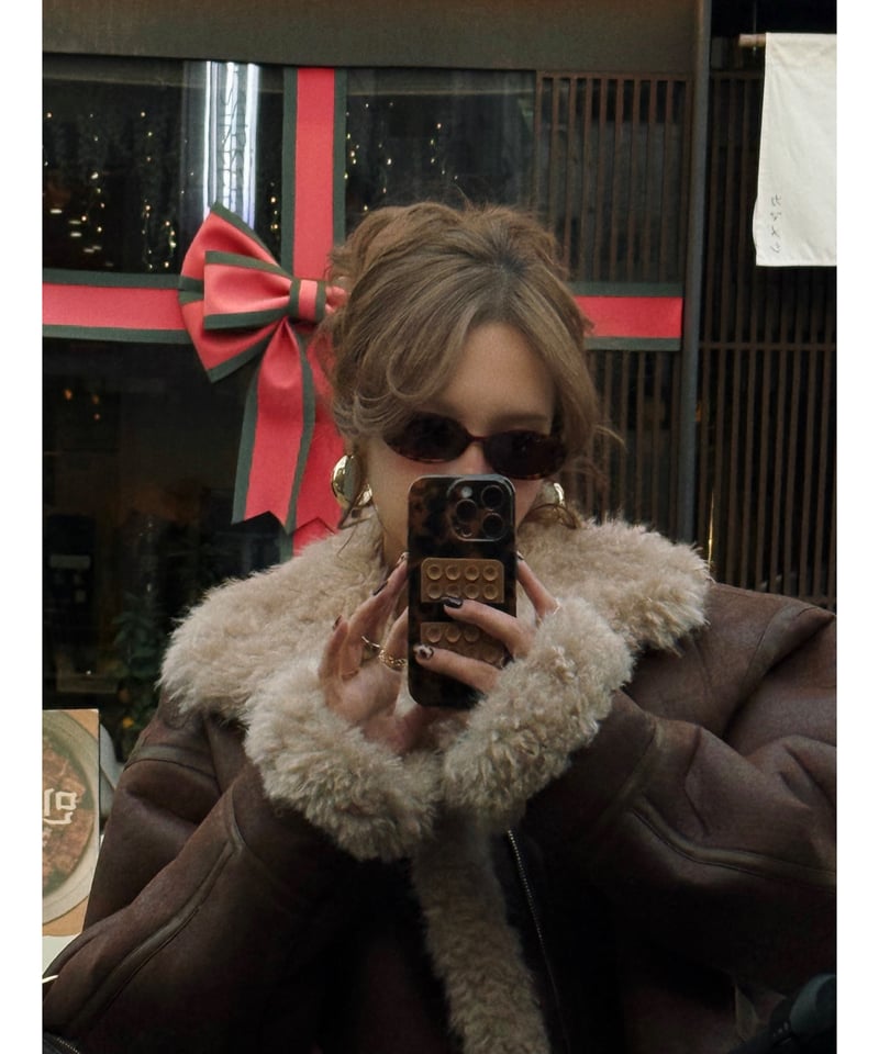 vintage mouton jacket / camel brown | Nalm.