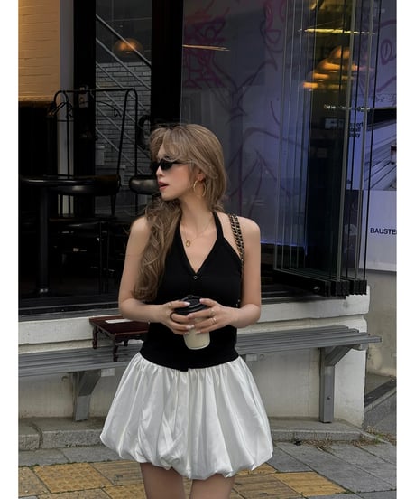 V-neck halter cami /black