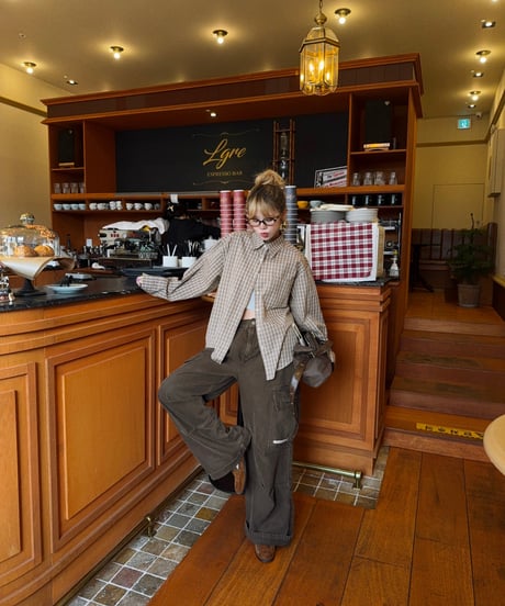 coffee brown checked shirt