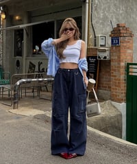 volu over cargo pants /navy