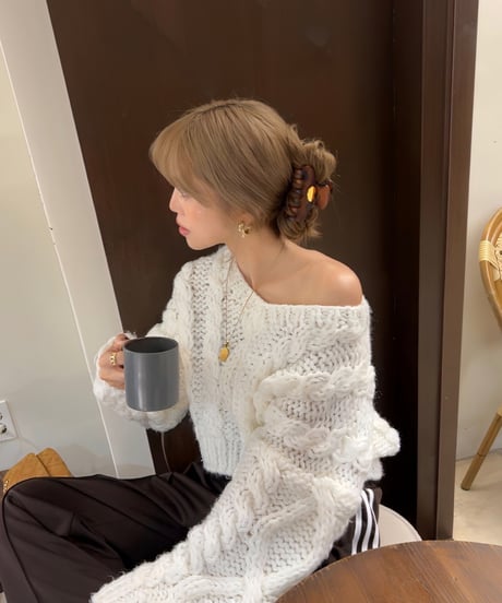 ハンドメイドニット/white