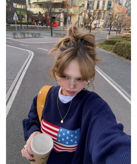 NY lettering knit / navy