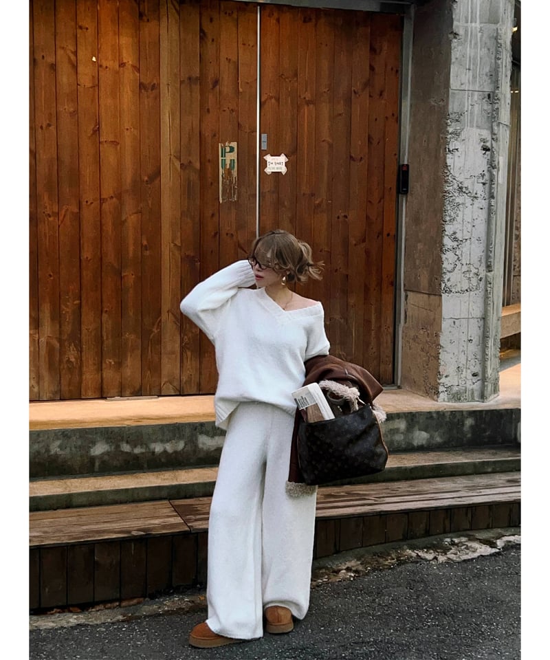 marshmallow knit set up / white | Nalm.