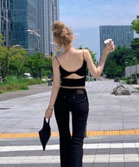 open-back cami top /black