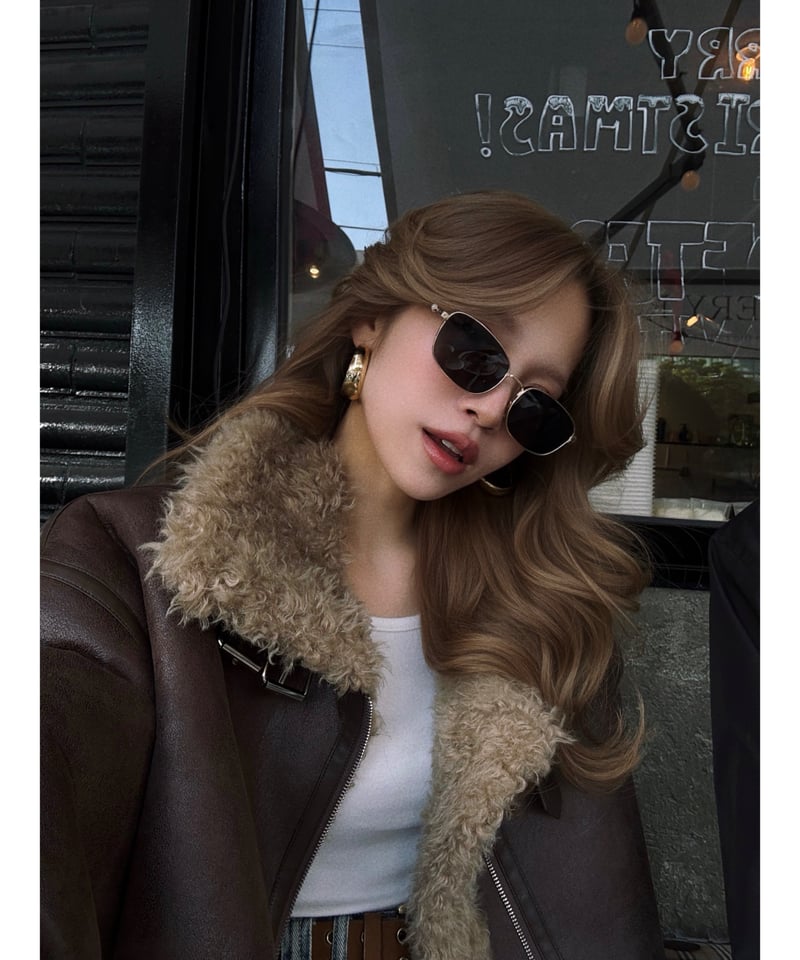 vintage mouton jacket (dark brown) | Nalm.