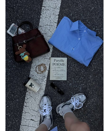 city striped shirt set-up / blue