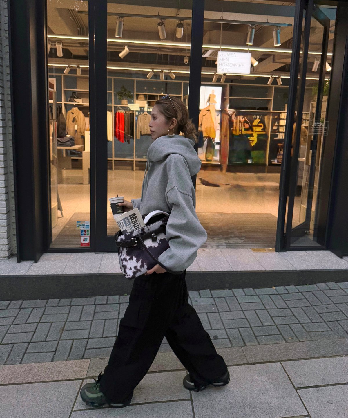 cotton wide cargo pants | Nalm.