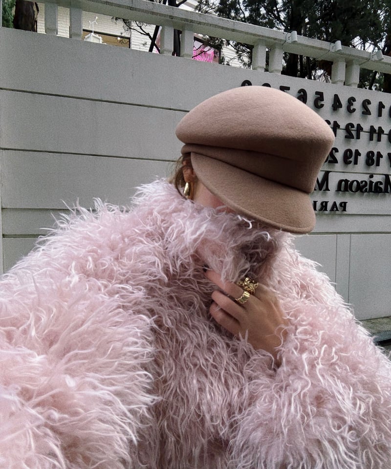 milk pink teddy jacket | Nalm.