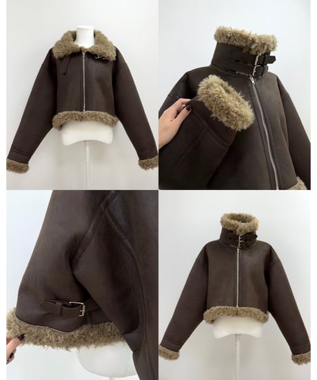 vintage mouton jacket (dark brown)