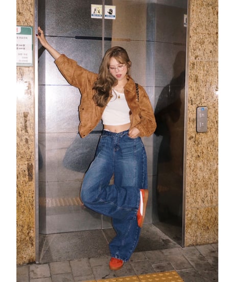 【再入荷】barrel leg wide denim / vintage blue