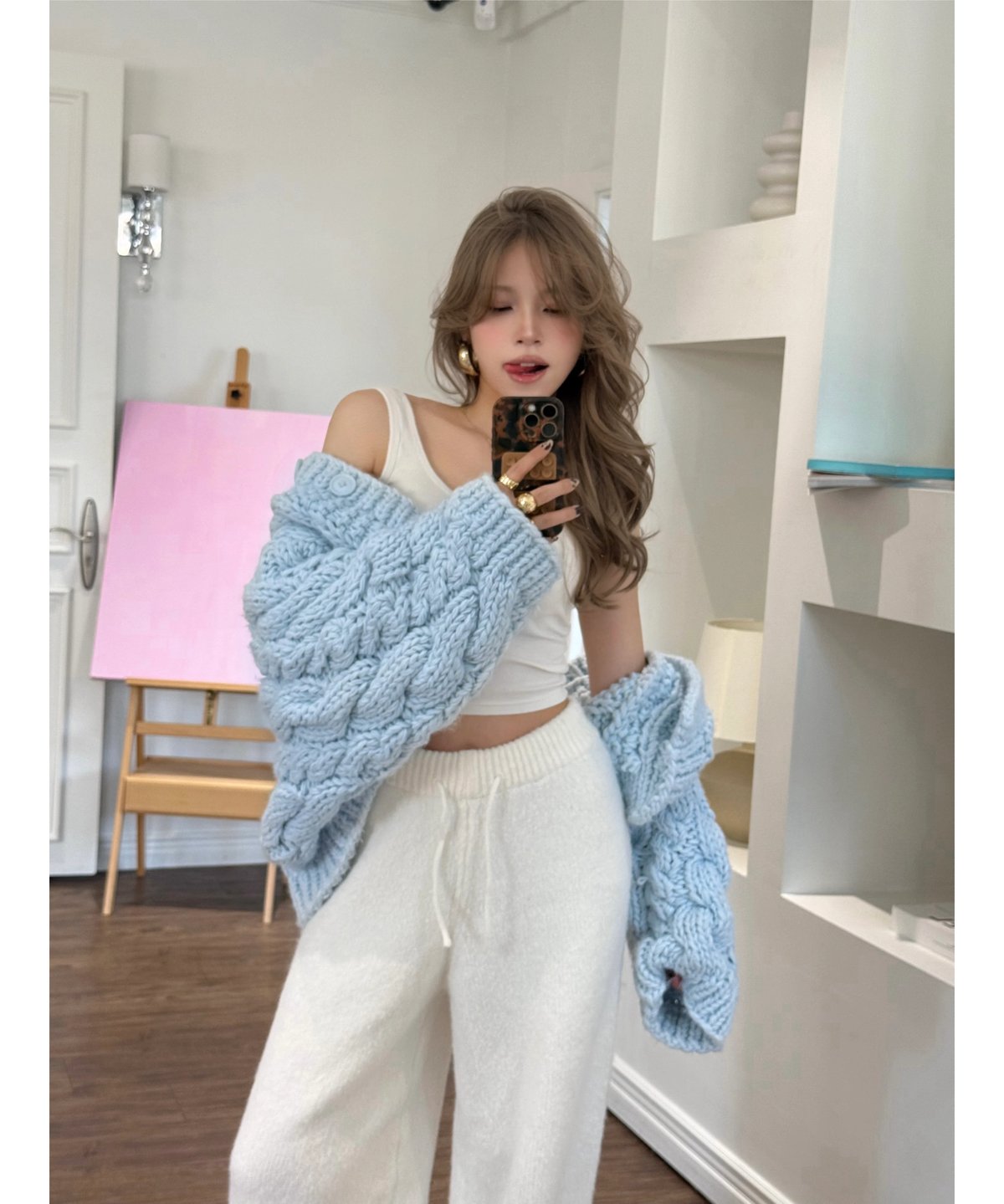 Nalm. ハンドメイドカーディガン　ピンク fit=scale-down,w=1200