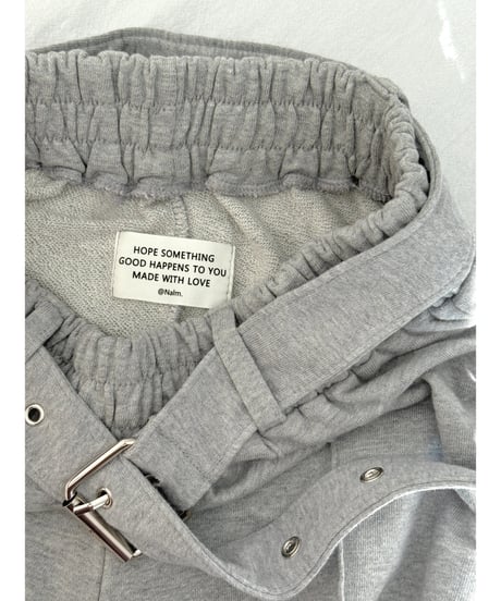 【Nalm.】belted sweat pants /gray